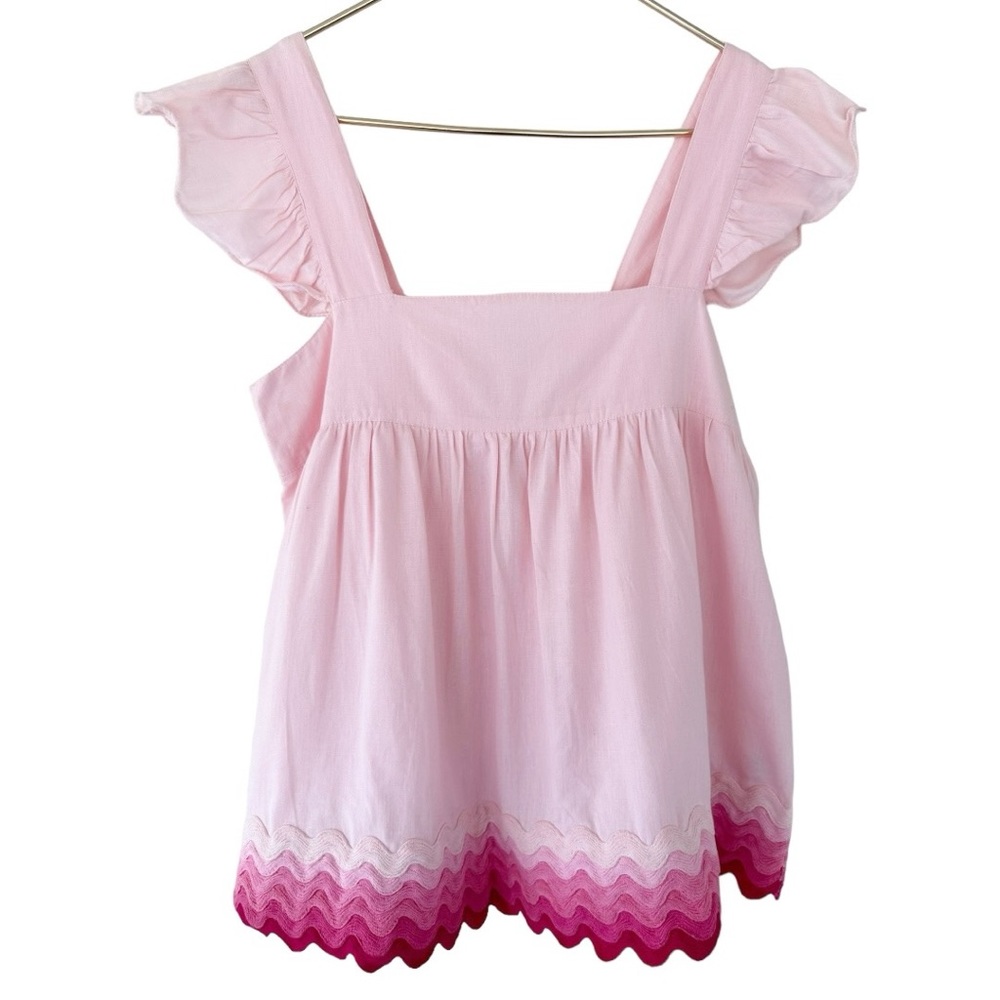 Juliet Dunn • Rick Rack Trim Baby Doll Top
